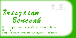 krisztian bencsak business card